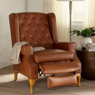 BrylaneHome Oversized Queen Anne Style Tufted Wingback Recliner Chair