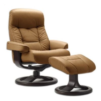 Fjords Hjellegjerde Leather Norwegian Ergonomic Scandinavian Lounge Reclining Chair