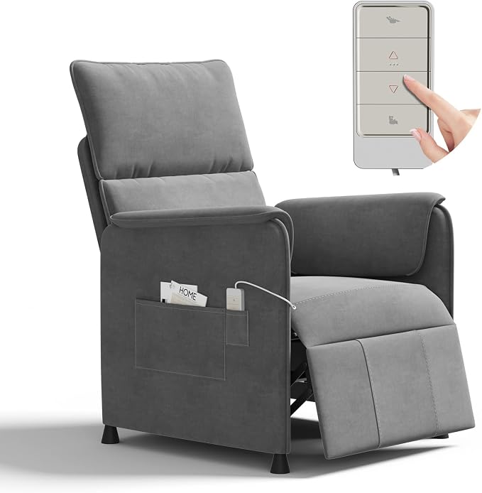Electric Adjustable Chenille Recliner with Remote Control