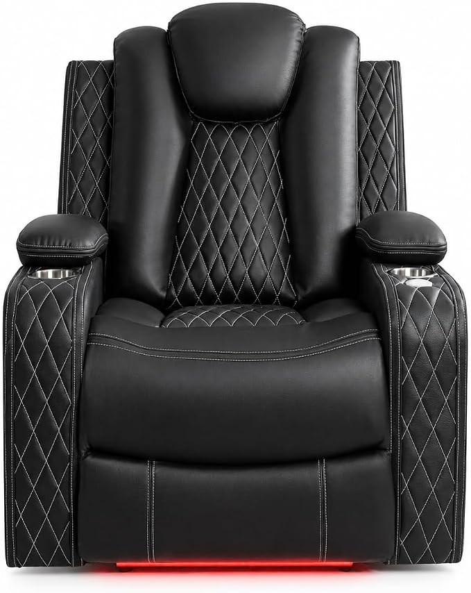 Naomi Home Chicago Power Recliner Chair with LED Lights and USB