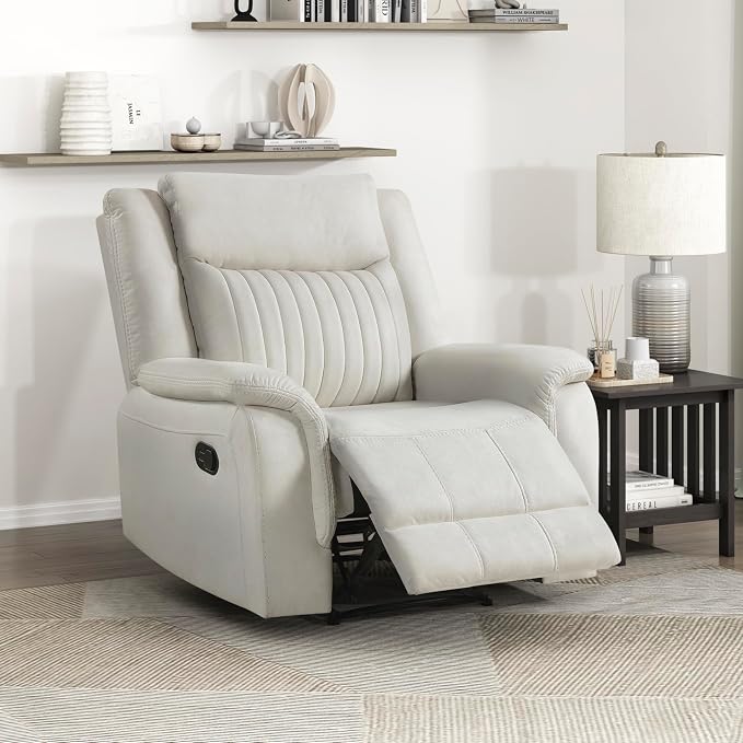 Lexicon Polished Microfiber Wall Hugger Manual Reclining Chair