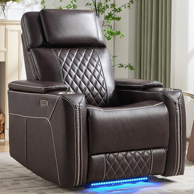 ANJ dual motor home theater recliner with adjustable headrest