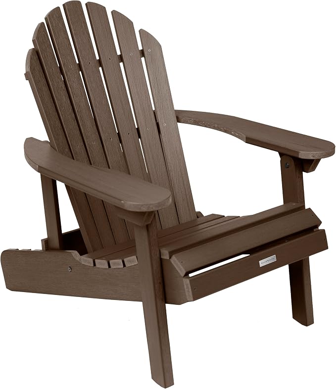 highwood Hamilton folding and reclining Adirondack chair in weathered acorn