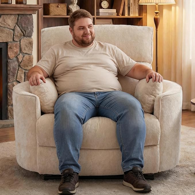 MastonHome oversized heavy duty power recliner with a 32.7 inch wide seat