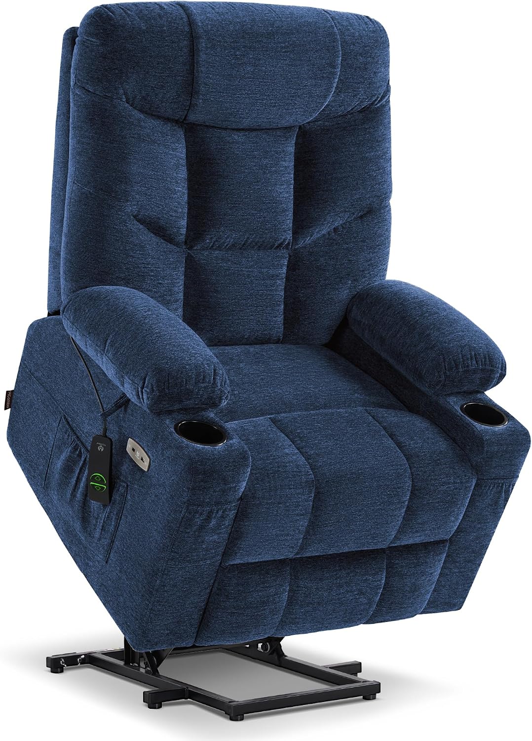 MCombo 7283 power lift recliner with extended footrest and cup holders