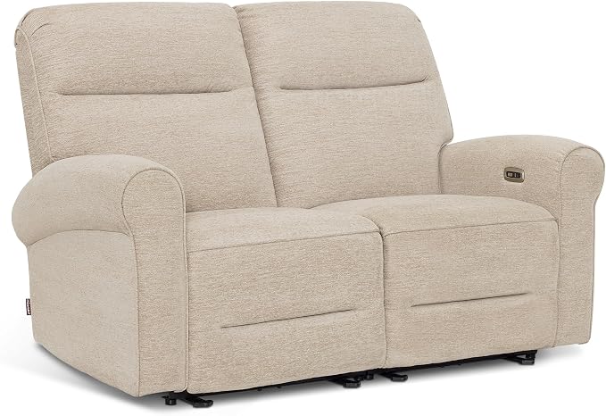 MCombo 64.6-inch beige fabric wall hugger power reclining loveseat